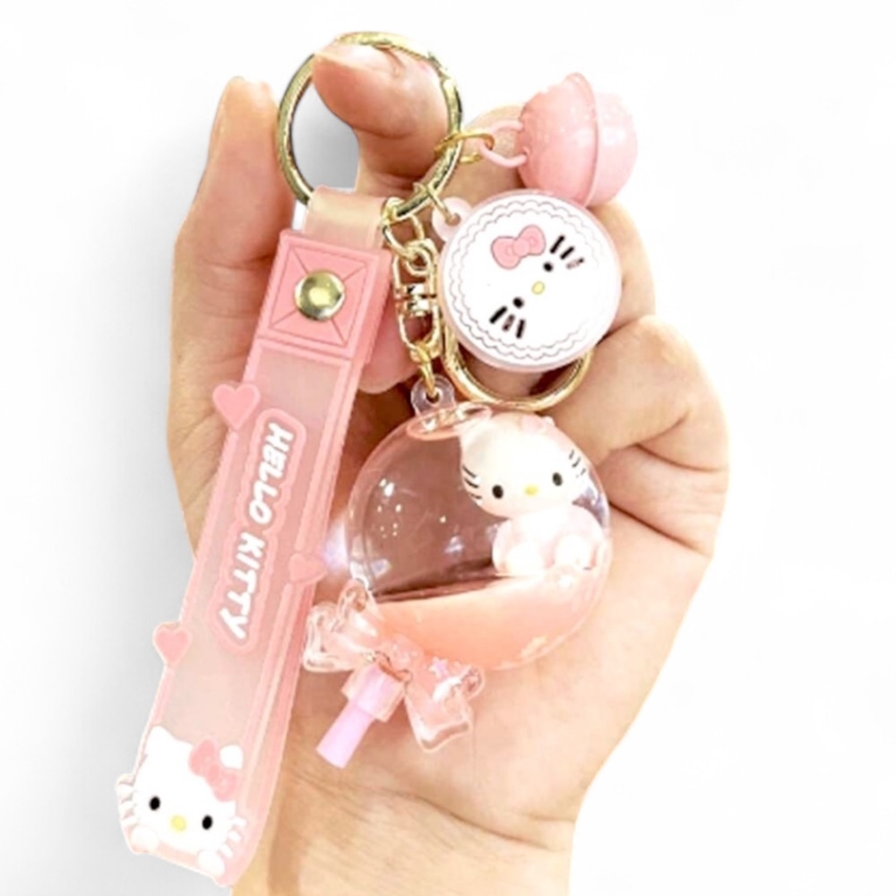 Hello Kitty Rare Find! Baby Pink Liquid Keychain Lollipop Bag Charm Fidget NWT
